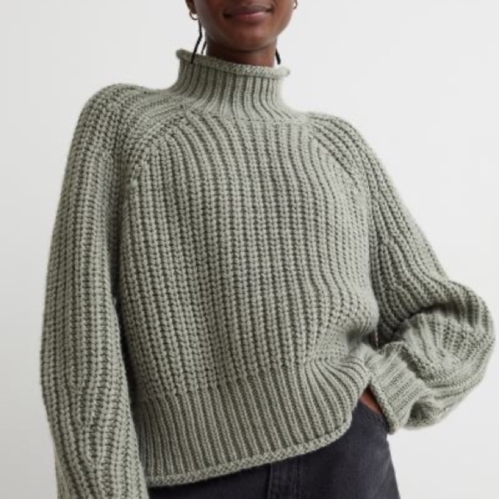 Sage green mock neck sweater